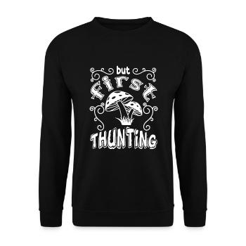 Mushroom pickers and mushroom friends - Unisex Sweatshirt - black - Front - Alina (178cm) & Michal (187cm)