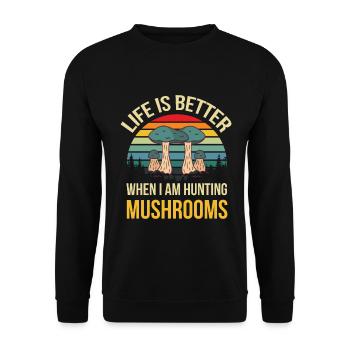 Cueilleurs de champignons et amis champignons - Sweat-shirt Unisexe - noir - Devant - Alina (178cm) & Michal (187cm)