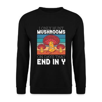 Mushroom pickers and mushroom friends - Unisex Sweatshirt - black - Front - Alina (178cm) & Michal (187cm)