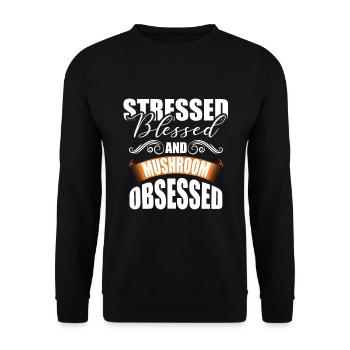 Mushroom pickers and mushroom friends - Unisex Sweatshirt - black - Front - Alina (178cm) & Michal (187cm)