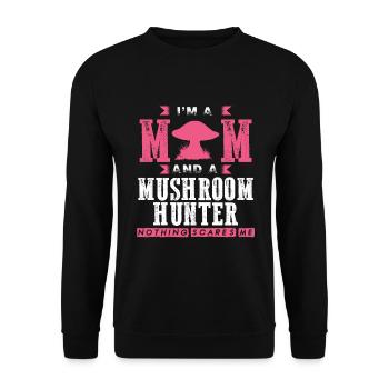 Mushroom pickers and mushroom friends - Unisex Sweatshirt - black - Front - Alina (178cm) & Michal (187cm)
