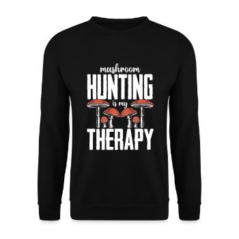 Mushroom pickers and mushroom friends - Unisex Sweatshirt - black - Front - Alina (178cm) & Michal (187cm)