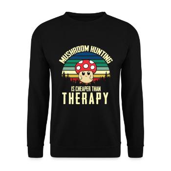 Mushroom pickers and mushroom friends - Unisex Sweatshirt - black - Front - Alina (178cm) & Michal (187cm)
