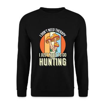 Mushroom pickers and mushroom friends - Unisex Sweatshirt - black - Front - Alina (178cm) & Michal (187cm)