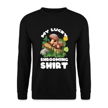 Mushroom pickers and mushroom friends - Unisex Sweatshirt - black - Front - Alina (178cm) & Michal (187cm)