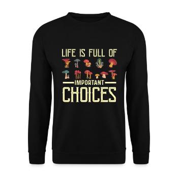 Mushroom pickers and mushroom friends - Unisex Sweatshirt - black - Front - Alina (178cm) & Michal (187cm)