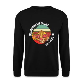 Mushroom pickers and mushroom friends - Unisex Sweatshirt - black - Front - Alina (178cm) & Michal (187cm)