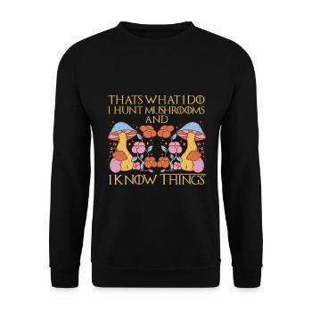 Mushroom pickers and mushroom friends - Unisex Sweatshirt - black - Front - Alina (178cm) & Michal (187cm)