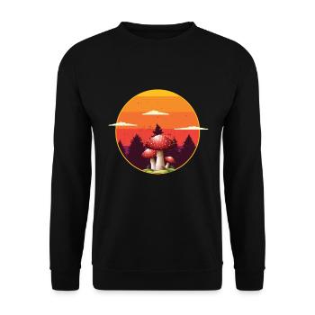 Mushroom pickers and mushroom friends - Unisex Sweatshirt - black - Front - Alina (178cm) & Michal (187cm)