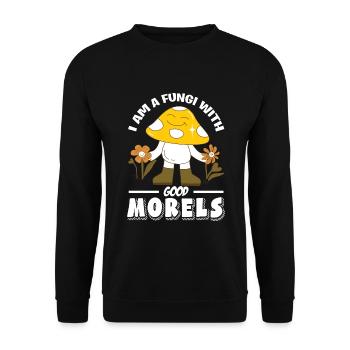 Mushroom pickers and mushroom friends - Unisex Sweatshirt - black - Front - Alina (178cm) & Michal (187cm)