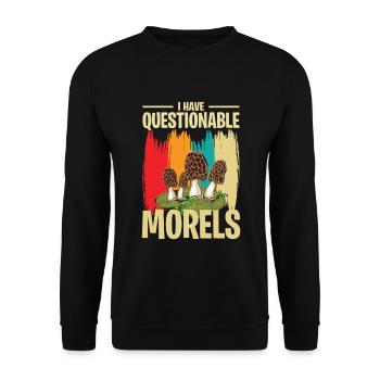 Mushroom pickers and mushroom friends - Unisex Sweatshirt - black - Front - Alina (178cm) & Michal (187cm)