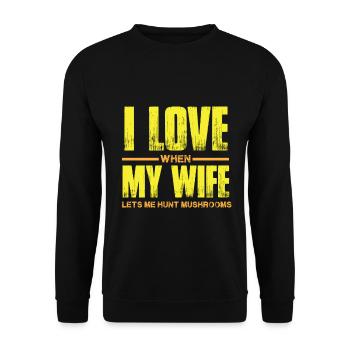 Mushroom pickers and mushroom friends - Unisex Sweatshirt - black - Front - Alina (178cm) & Michal (187cm)