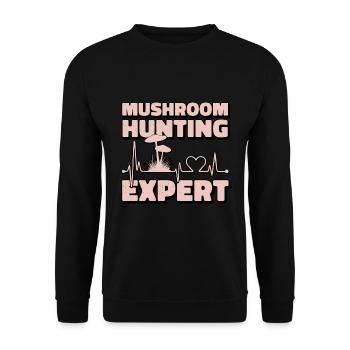Mushroom Pickers and Mushroom Friends - Unisex Sweatshirt - black - Front - Alina (178cm) & Michal (187cm)
