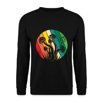 Mushroom pickers and mushroom friends - Unisex Sweatshirt - black - Front - Alina (178cm) & Michal (187cm)