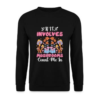 Mushroom pickers and mushroom friends - Unisex Sweatshirt - black - Front - Alina (178cm) & Michal (187cm)