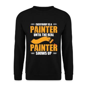 Peintre et vernisseur, le métier le meilleur et le plus ennuyeux - Sweat-shirt Unisexe - noir - Devant - Alina (178cm) & Michal (187cm)