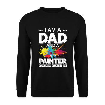 Peintre et vernisseur, le métier le meilleur et le plus ennuyeux - Sweat-shirt Unisexe - noir - Devant - Alina (178cm) & Michal (187cm)