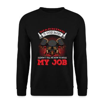Peintre et vernisseur, le métier le meilleur et le plus ennuyeux - Sweat-shirt Unisexe - noir - Devant - Alina (178cm) & Michal (187cm)