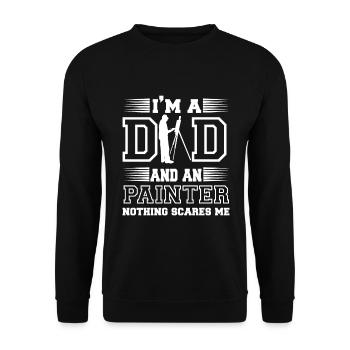 Peintre et vernisseur, le métier le meilleur et le plus ennuyeux - Sweat-shirt Unisexe - noir - Devant - Alina (178cm) & Michal (187cm)
