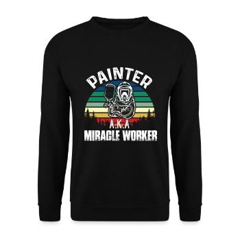 Peintre et vernisseur, le métier le meilleur et le plus ennuyeux - Sweat-shirt Unisexe - noir - Devant - Alina (178cm) & Michal (187cm)