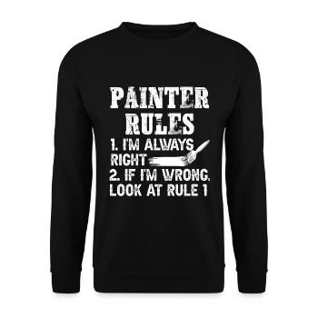 Maler und Lackierer, der Beste und Nervigste Beruf - Unisex Pullover - Schwarz - Vorne - Alina (178cm) & Michal (187cm)