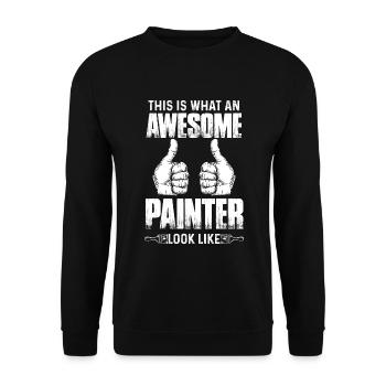 Peintre et vernisseur, le métier le meilleur et le plus ennuyeux - Sweat-shirt Unisexe - noir - Devant - Alina (178cm) & Michal (187cm)