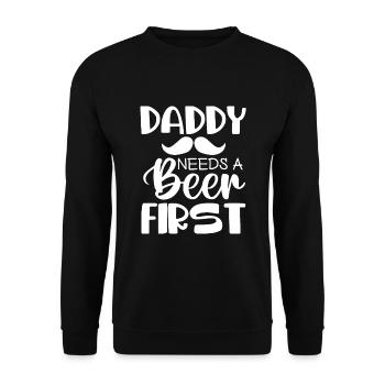 Father's Day gift for dad for Men's Day - Unisex Sweatshirt - black - Front - Alina (178cm) & Michal (187cm)