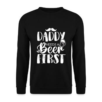 Cadeau de fête des pères pour papa pour la fête des hommes - Sweat-shirt Unisexe - noir - Devant - Alina (178cm) & Michal (187cm)