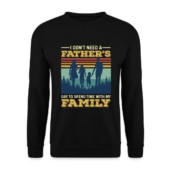 Cadeau de fête des pères pour papa pour la fête des hommes - Sweat-shirt Unisexe - noir - Devant - Alina (178cm) & Michal (187cm)