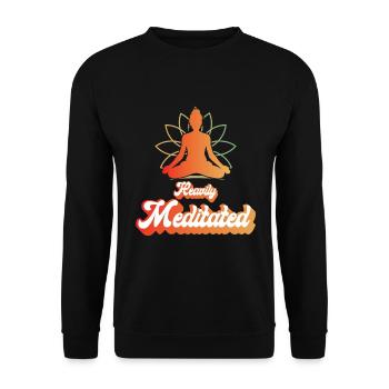 Méditation, Zen Yoga et Pilates - Sweat-shirt Unisexe - noir - Devant - Alina (178cm) & Michal (187cm)