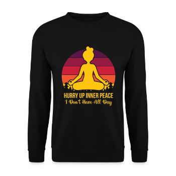 Méditation, Zen Yoga et Pilates - Sweat-shirt Unisexe - noir - Devant - Alina (178cm) & Michal (187cm)