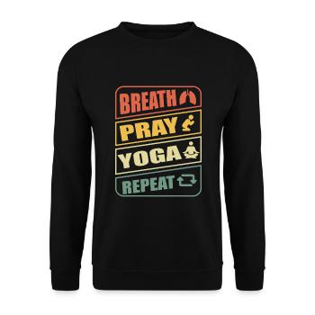 Meditation, Zen Yoga and Pilates - Unisex Sweatshirt - black - Front - Alina (178cm) & Michal (187cm)