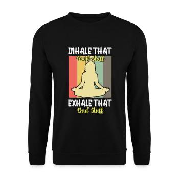Méditation, Zen Yoga et Pilates - Sweat-shirt Unisexe - noir - Devant - Alina (178cm) & Michal (187cm)