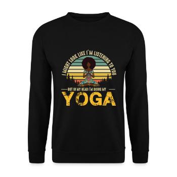 Méditation, Zen Yoga et Pilates - Sweat-shirt Unisexe - noir - Devant - Alina (178cm) & Michal (187cm)