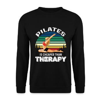 Meditation, Zen Yoga and Pilates - Unisex Sweatshirt - black - Front - Alina (178cm) & Michal (187cm)