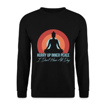 Meditation, Zen Yoga and Pilates - Unisex Sweatshirt - black - Front - Alina (178cm) & Michal (187cm)