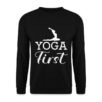 Méditation, Zen Yoga et Pilates - Sweat-shirt Unisexe - noir - Devant - Alina (178cm) & Michal (187cm)