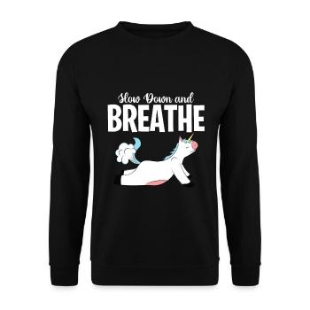 Meditation, Zen Yoga und Pilates - Unisex Pullover - Schwarz - Vorne - Alina (178cm) & Michal (187cm)