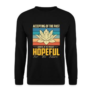 Meditation, Zen Yoga and Pilates - Unisex Sweatshirt - black - Front - Alina (178cm) & Michal (187cm)