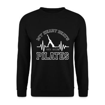 Meditation, Zen Yoga and Pilates - Unisex Sweatshirt - black - Front - Alina (178cm) & Michal (187cm)