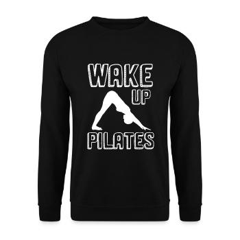 Meditation, Zen Yoga and Pilates - Unisex Sweatshirt - black - Front - Alina (178cm) & Michal (187cm)