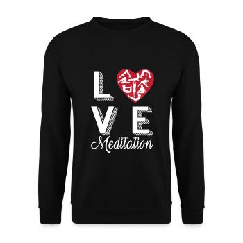 Meditation, Zen Yoga and Pilates - Unisex Sweatshirt - black - Front - Alina (178cm) & Michal (187cm)