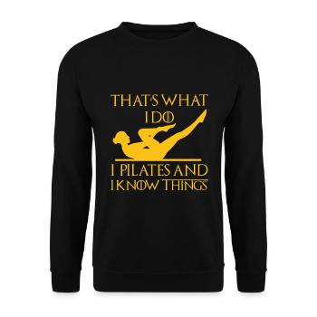 Meditation, Zen Yoga and Pilates - Unisex Sweatshirt - black - Front - Alina (178cm) & Michal (187cm)