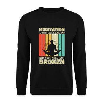 Meditation, Zen Yoga and Pilates - Unisex Sweatshirt - black - Front - Alina (178cm) & Michal (187cm)