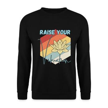 Meditation, Zen Yoga and Pilates - Unisex Sweatshirt - black - Front - Alina (178cm) & Michal (187cm)