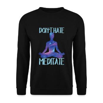Meditation, Zen Yoga and Pilates - Unisex Sweatshirt - black - Front - Alina (178cm) & Michal (187cm)