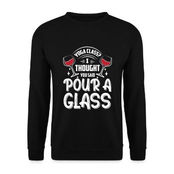 Méditation, Zen Yoga et Pilates - Sweat-shirt Unisexe - noir - Devant - Alina (178cm) & Michal (187cm)