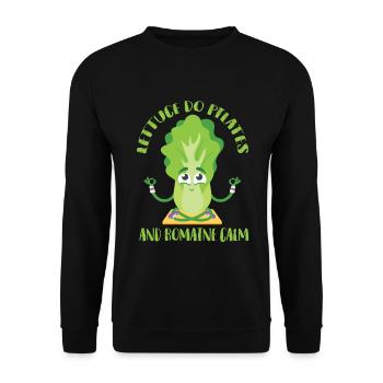 Meditation, Zen Yoga and Pilates - Unisex Sweatshirt - black - Front - Alina (178cm) & Michal (187cm)