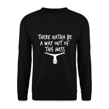 Meditation, Zen Yoga and Pilates - Unisex Sweatshirt - black - Front - Alina (178cm) & Michal (187cm)