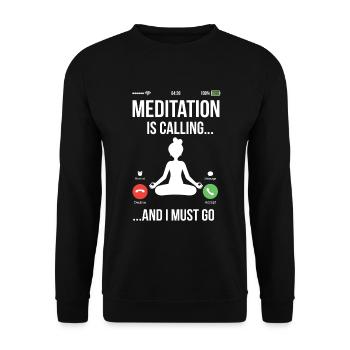 Méditation, Zen Yoga et Pilates - Sweat-shirt Unisexe - noir - Devant - Alina (178cm) & Michal (187cm)